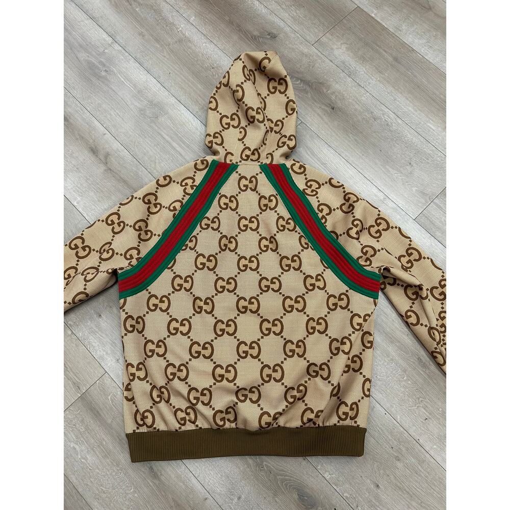 GUCCI Jumbo GG Zipped Hoodie Sweater Brown size XL SF - Picture 6 of 12